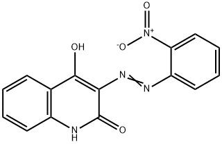 4-hydroxy-3-[(2-nitrophenyl)azo]-2-quinolone 结构式