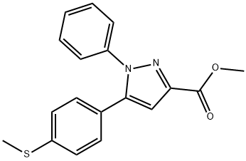 5-(4-METHYLSULFANYL-PHENYL)-1-PHENYL-1H-PYRAZOLE-3-CARBOXYLIC ACID METHYL ESTER 结构式