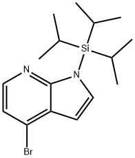 4-溴-1-[三(丙-2-基)甲硅烷基]-1H-吡咯并[2,3-B]吡啶 结构式