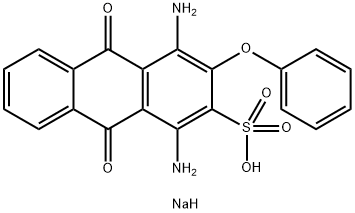 sodium 1,4-diamino-9,10-dihydro-9,10-dioxo-3-phenoxyanthracene-2-sulphonate  结构式