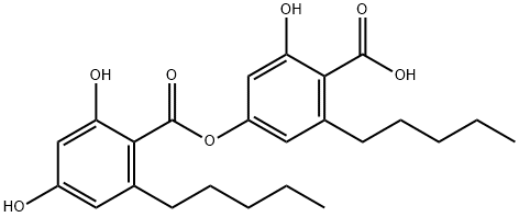 6-Hydroxy-4-[(2,4-dihydroxy-6-pentylbenzoyl)oxy]-2-pentylbenzoic acid 结构式