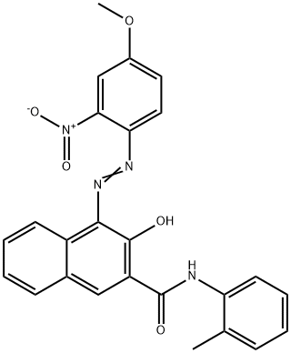 2-Hydroxy-N-(2-methylphenyl)-1-[(2-nitro-4-methoxyphenyl)azo]-3-naphthamide 结构式