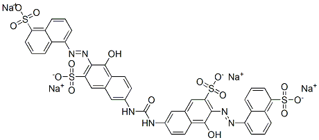 tetrasodium 5,5'-[carbonylbis[imino(1-hydroxy-3-sulphonatonaphthalene-2,6-diyl)azo]]bisnaphthalene-1-sulphonate  结构式