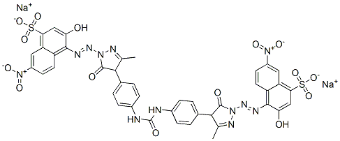 disodium 4,4'-[carbonylbis[imino-4,1-phenylene(4,5-dihydro-3-methyl-5-oxo-1H-pyrazole-1,4-diyl)azo]]bis(3-hydroxy-7-nitronaphthalene-1-sulphonate)  结构式