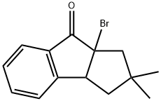 8a-Bromo-2,3,3a,8a-tetrahydro-2,2-dimethylcyclopent[a]inden-8(1H)-one 结构式