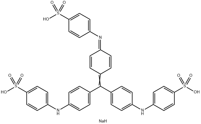 disodium 4-[[4-[bis[4-[(4-sulphonatophenyl)amino]phenyl]methylene]cyclohexa-2,5-dien-1-ylidene]amino]benzenesulphonate 结构式