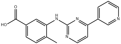 4-甲基-3-[[4-(3-吡啶基)-2-嘧啶基]氨基]苯甲酸 结构式