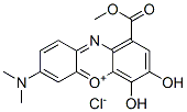 7-(dimethylamino)-3,4-dihydroxy-1-(methoxycarbonyl)phenoxazin-5-ium chloride 结构式