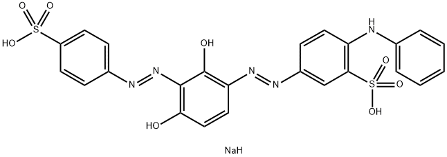 disodium 5-[[2,4-dihydroxy-3-[(4-sulphonatophenyl)azo]phenyl]azo]-2-(phenylamino)benzenesulphonate  结构式