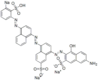 6'-Amino-1'-hydroxy-4-[[4-[(3-sodiosulfophenyl)azo]-1-naphthalenyl]azo][1,2'-azobisnaphthalene]-3',7-disulfonic acid disodium salt 结构式