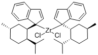 (+)-BIS(1-[(1'R,2'R,5'S)-2'-ISOPROPYL-5'-METHYLCYCLOHEXYL]INDENYL)ZIRCONIUM(IV) DICHLORIDE 结构式