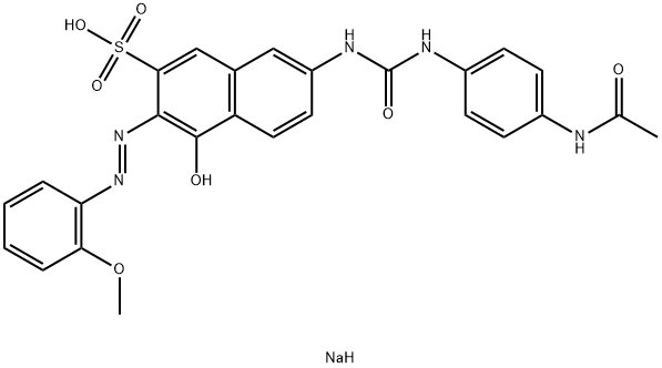 7-[[[[4-(Acetylamino)phenyl]amino]carbonyl]amino]-4-hydroxy-3-[(2-methoxyphenyl)azo]-2-naphthalenesulfonic acid sodium salt 结构式