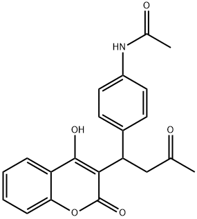 N-(4-(1-(4-hydroxy-2-oxo-2H-1-benzopyran-3-yl)-3-oxobutyl)phenyl)acetamide 结构式