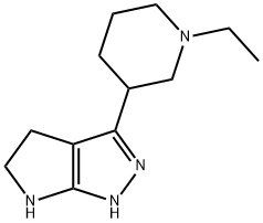 Pyrrolo[2,3-c]pyrazole, 3-(1-ethyl-3-piperidinyl)-1,4,5,6-tetrahydro- (9CI) 结构式