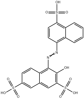 3-hydroxy-4-[(4-sulphonaphthyl)azo]naphthalene-2,7-disulphonic acid 结构式