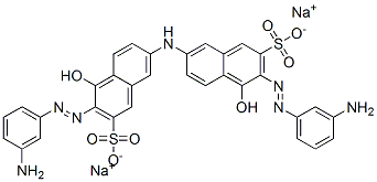 disodium 7,7'-iminobis[3-[(3-aminophenyl)azo]-4-hydroxynaphthalene-2-sulphonate] 结构式