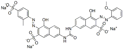 4-羟基-7-[[[[5-羟基-6-[(2-甲氧基苯基)偶氮]-7-磺基-2-萘基]氨基]羰基]氨基]-3-[(2-甲基-4-磺苯基)偶氮]-2-萘磺酸三钠盐 结构式