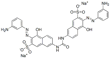 disodium 7,7'-(carbonyldiimino)bis[3-[(3-aminophenyl)azo]-4-hydroxynaphthalene-2-sulphonate]  结构式