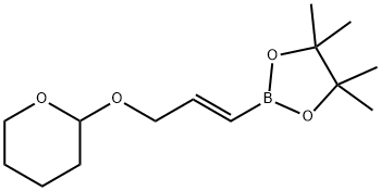 TRANS-3-(TETRAHYDROPYRAN-2-YLOXY)PROPEN-1-YLBORONIC ACID, PINACOL ESTER 结构式