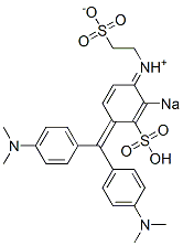 N-[4-[Bis[4-(dimethylamino)phenyl]methylene]-2-sodiosulfo-2,5-cyclohexadien-1-ylidene]-2-sulfonatoethanaminium 结构式