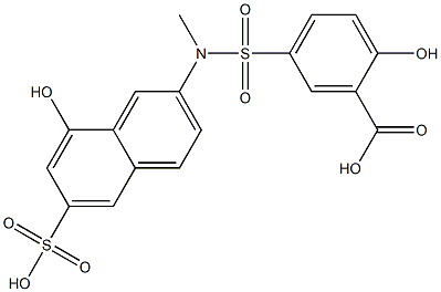 7-[N-methyl-N-(3-carboxy-4-hydroxyphenylfonyl)]amino-1-naphthol-3-sulfonic acid 结构式