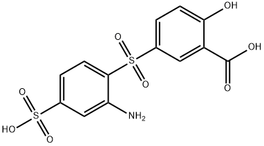 5-[(2-amino-4-sulphophenyl)sulphonyl]salicylic acid  结构式