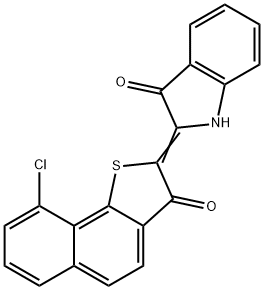 2-(9-Chloro-3-oxonaphtho[1,2-b]thiophen-2(3H)-ylidene)-1H-indol-3(2H)-one 结构式