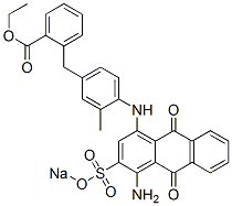 2-[4-[[4-Amino-9,10-dihydro-9,10-dioxo-3-(sodiosulfo)anthracen-1-yl]amino]-3-methylbenzyl]benzoic acid ethyl ester 结构式
