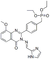 Phosphonic  acid,  [[4-[3,4-dihydro-3-[(1H-imidazol-2-ylmethylene)amino]-8-methoxy-4-oxo-2-quinazolinyl]phenyl]methyl]-,  diethyl  ester  (9CI) 结构式