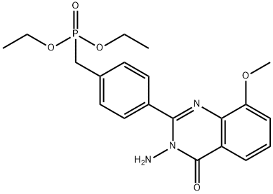 Phosphonic  acid,  [[4-(3-amino-3,4-dihydro-8-methoxy-4-oxo-2-quinazolinyl)phenyl]methyl]-,  diethyl  ester  (9CI) 结构式