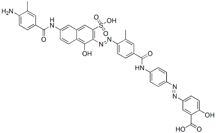 5-[[4-[[4-[[6-[(4-Amino-3-methylbenzoyl)amino]-1-hydroxy-3-sulfonaphthalen-2-yl]azo]-3-methylbenzoyl]amino]phenyl]azo]-2-hydroxybenzoic acid 结构式