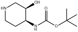 (3R,4S)-(3-羟基哌啶-4-基)-氨基甲酸叔丁基酯 结构式