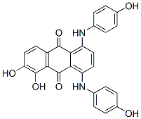5,6-Dihydroxy-1,4-bis[(4-hydroxyphenyl)amino]-9,10-anthracenedione 结构式