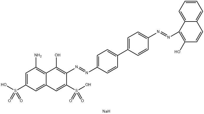 5-Amino-4-hydroxy-3-[[4'-[(2-hydroxy-1-naphthalenyl)azo]-1,1'-biphenyl-4-yl]azo]naphthalene-2,7-disulfonic acid disodium salt 结构式
