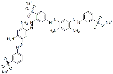 trisodium 2,4-bis[[2,4-diamino-5-[(3-sulphonatophenyl)azo]phenyl]azo]benzenesulphonate  结构式
