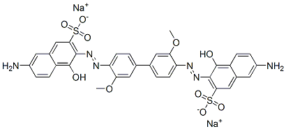 3,3'-[(3,3'-Dimethoxy-1,1'-biphenyl-4,4'-diyl)bis(azo)]bis[7-amino-4-hydroxy-2-naphthalenesulfonic acid]disodium salt 结构式