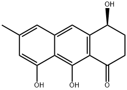 (4S)-3,4-Dihydro-4,8,9-trihydroxy-6-methylanthracen-1(2H)-one 结构式