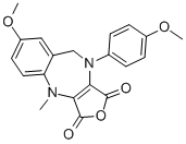 7-METHOXY-10-(4-METHOXY-PHENYL)-4-METHYL-9,10-DIHYDRO-4H-2-OXA-4,10-DIAZA-BENZO[F]AZULENE-1,3-DIONE 结构式