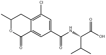 L-Valine, N-((5-chloro-3,4-dihydro-3-methyl-1-oxo-1H-2-benzopyran-7-yl )carbonyl)- 结构式