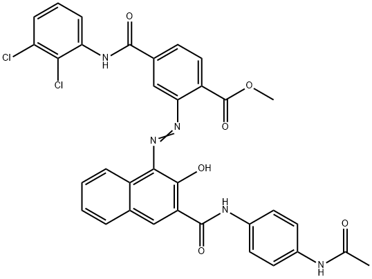 methyl 2-[[3-[[[4-(acetylamino)phenyl]amino]carbonyl]-2-hydroxy-1-naphthyl]azo]-4-[[(2,3-dichlorophenyl)amino]carbonyl]benzoate 结构式