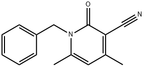 1-Benzyl-4,6-dimethyl-2-oxo-1,2-dihydropyridine-3-carbonitrile 结构式