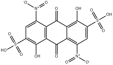 1,5-dihydroxy-4,8-dinitro-9,10-dioxo-9,10-dihydroanthracene-2,6-disulfonic acid 结构式