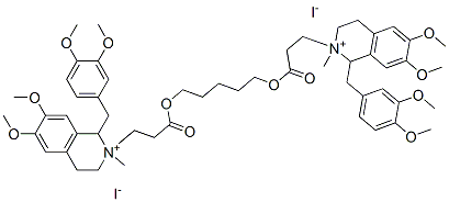 2,2'-[1,5-pentanediylbis[oxy(3-oxo-3,1-propanediyl)]]bis[1-[(3,4-dimethoxyphenyl)methyl]-1,2,3,4-tetrahydro-6,7-dimethoxy-2-methylisoquinolinium] diiodide 结构式