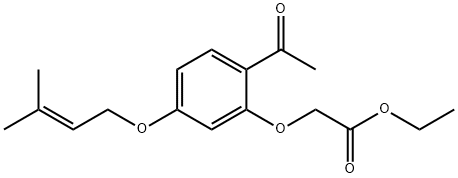 2'-乙氧基羰基甲氧基-4'-(3-甲基-2-丁烯氧基)苯乙酮 结构式