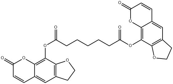 Heptanedioic acid, bis(2,3-dihydro-7-oxo-7H-furo(3,2-g)(1)benzopyran-9 -yl)ester 结构式