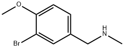 1-(3-溴-4-甲氧基苯基)-N-甲基甲胺 结构式