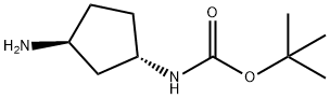 (1S,3S)-3-氨基环戊基氨基甲酸叔丁酯 结构式