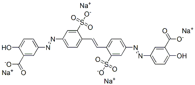 tetrasodium 5,5'-[vinylenebis[(3-sulphonato-4,1-phenylene)azo]]bis(salicylate)  结构式