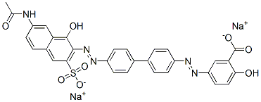 disodium 5-[[4'-[[7-(acetylamino)-1-hydroxy-3-sulphonato-2-naphthyl]azo][1,1'-biphenyl]-4-yl]azo]salicylate 结构式