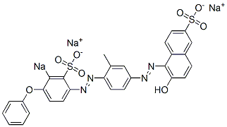 6-Hydroxy-5-[[3-methyl-4-[(4-phenoxy-3-sodiosulfophenyl)azo]phenyl]azo]naphthalene-2-sulfonic acid sodium salt 结构式